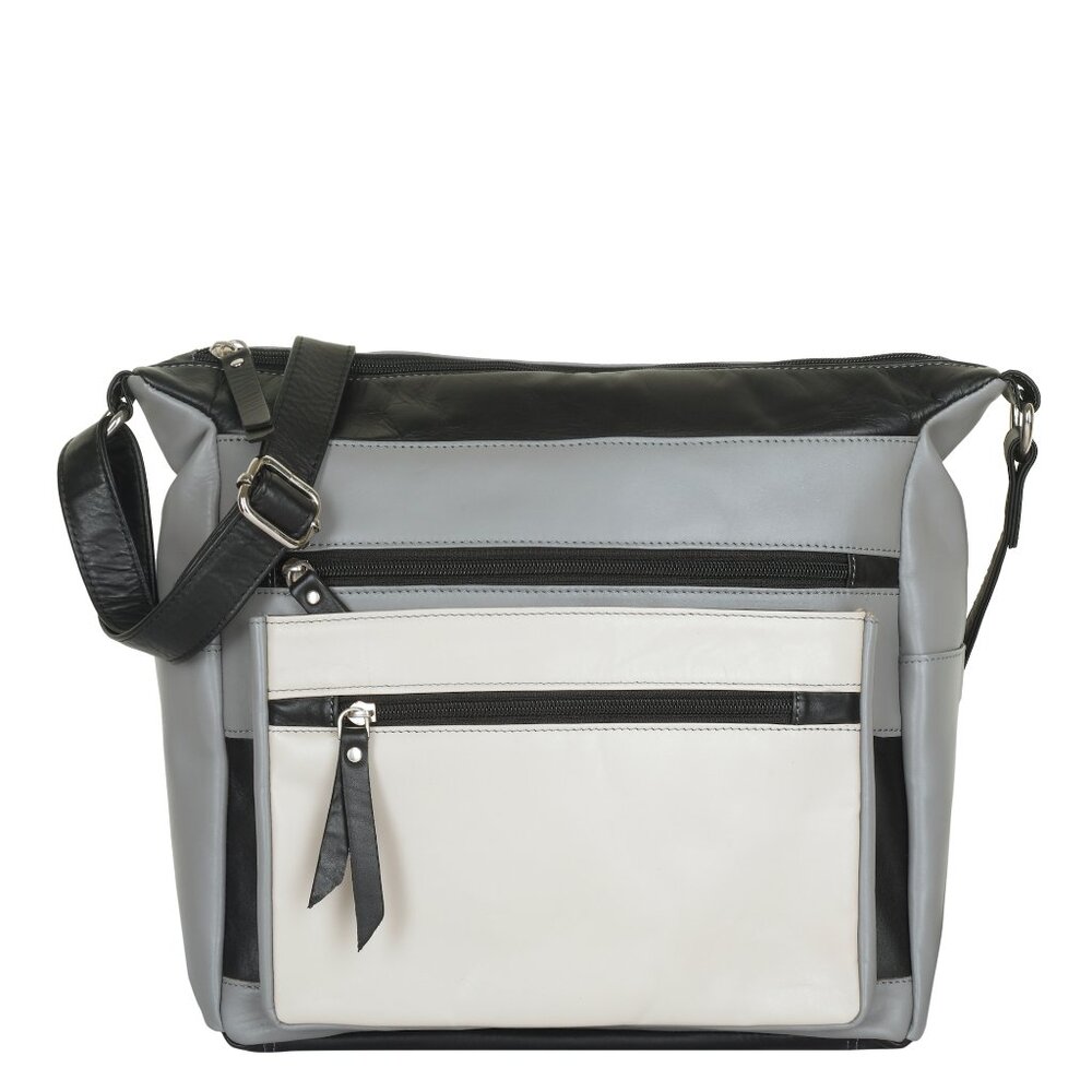 Genuine Leather Women’s Grey Crossbody Sling Bag – Everyday Travel Shoulder Bag